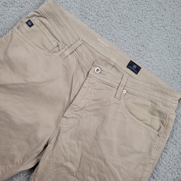 AG Adriano Goldschmied The Graduate Tailored Leg Mens Pants Size 34x34 Beige - Picture 1 of 12